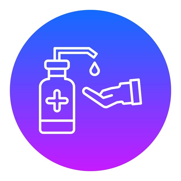 Icono de la mano en gel