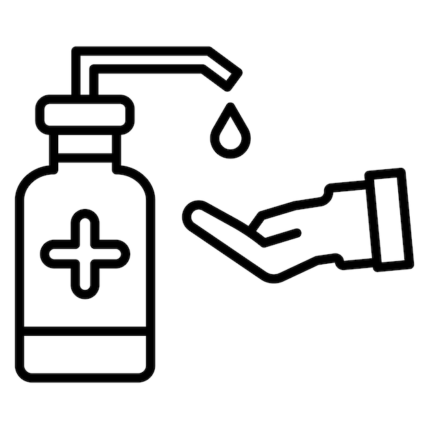 Icono de la mano en gel