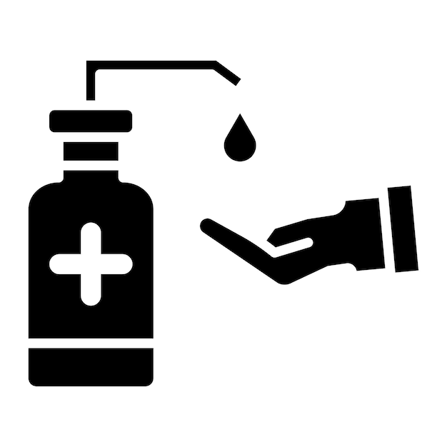 Icono de la mano en gel