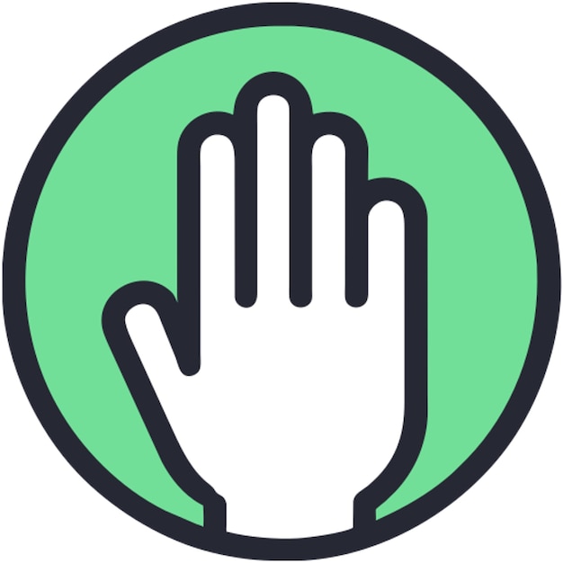 el icono de la mano de parada