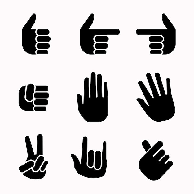 Vector el icono de la mano se puede utilizar para varias tareas.