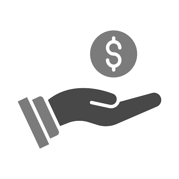 Icono de la mano que sostiene la moneda