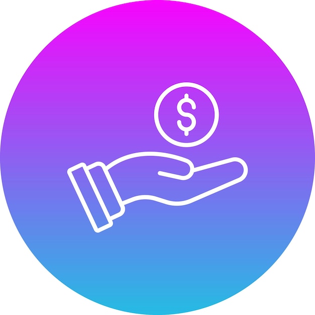 Icono de la mano que sostiene la moneda