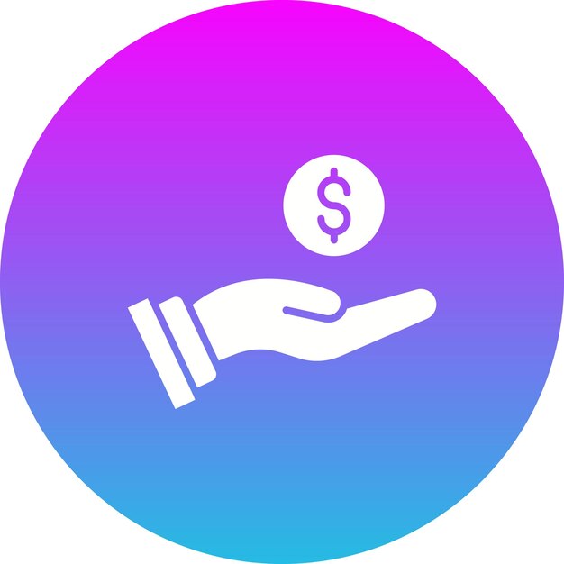 Icono de la mano que sostiene la moneda