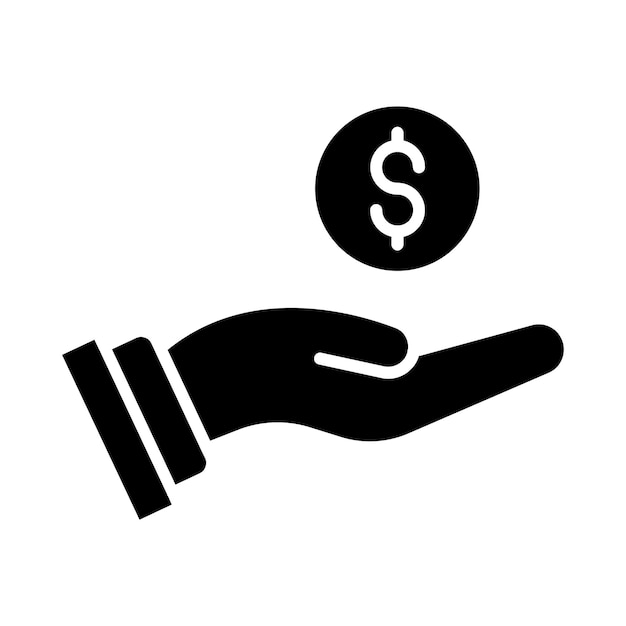 Icono de la mano que sostiene la moneda