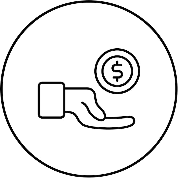 Icono de la mano que sostiene la moneda