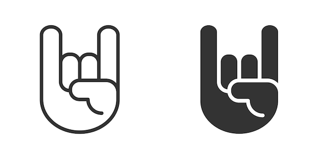 Ícono de la mano de la roca Ilustración vectorial