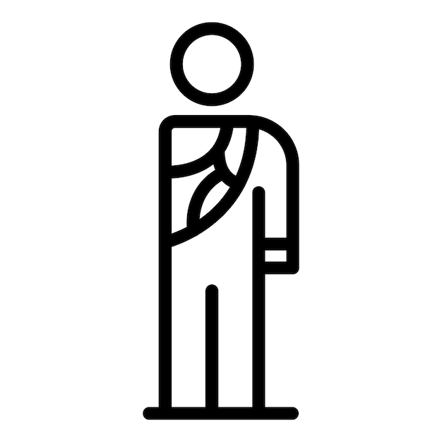 Icono de mano de vendaje de hombre Icono de vector de mano de vendaje de hombre de esquema para diseño web aislado sobre fondo blanco
