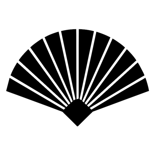 icono de la mano del ventilador silueta de color negro fondo blanco 11