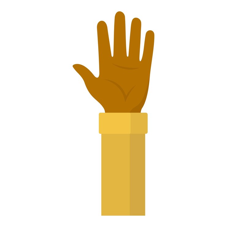 Vector icono de mano voluntaria ilustración plana del icono de vector de mano voluntaria para diseño web
