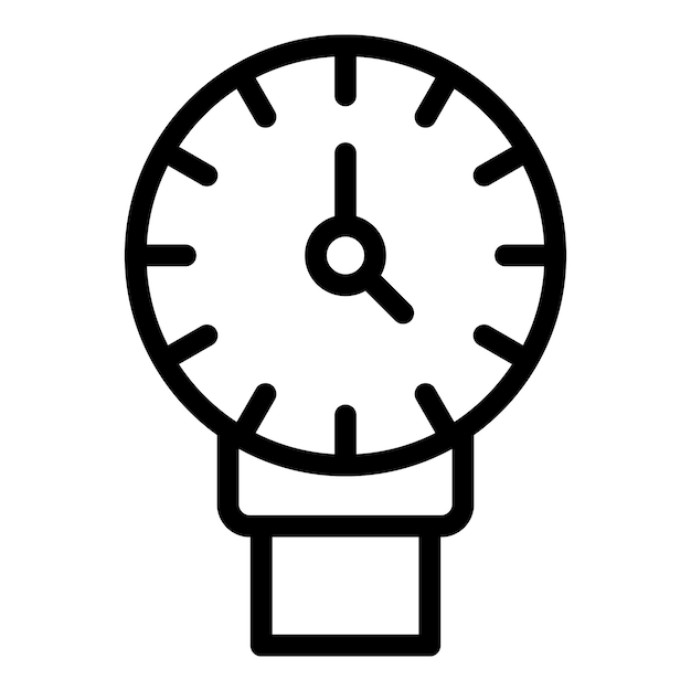 Icono de manómetro de plomería Icono de vector de manómetro de plomería de contorno para diseño web aislado sobre fondo blanco