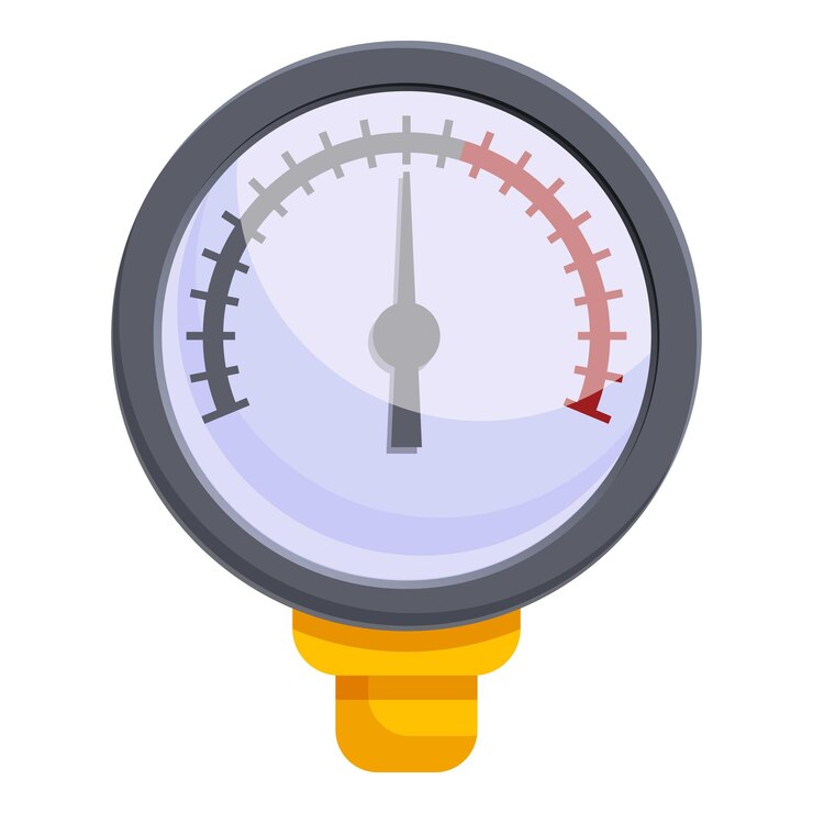 Icono de manómetro de temperatura Caricatura de icono de vector de manómetro de temperatura para diseño web aislado sobre fondo blanco