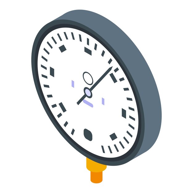 Icono de manómetro de tubería Isométrico del icono de vector de manómetro de tubería para diseño web aislado sobre fondo blanco