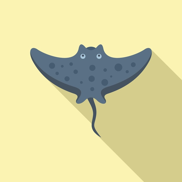 Icono de mantarraya submarina vector plano Animal marino Naturaleza marina