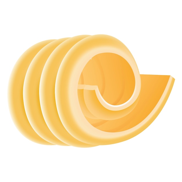 Icono de mantequilla rizada Ilustración realista del icono vectorial de mantequillas rizadas para el diseño web