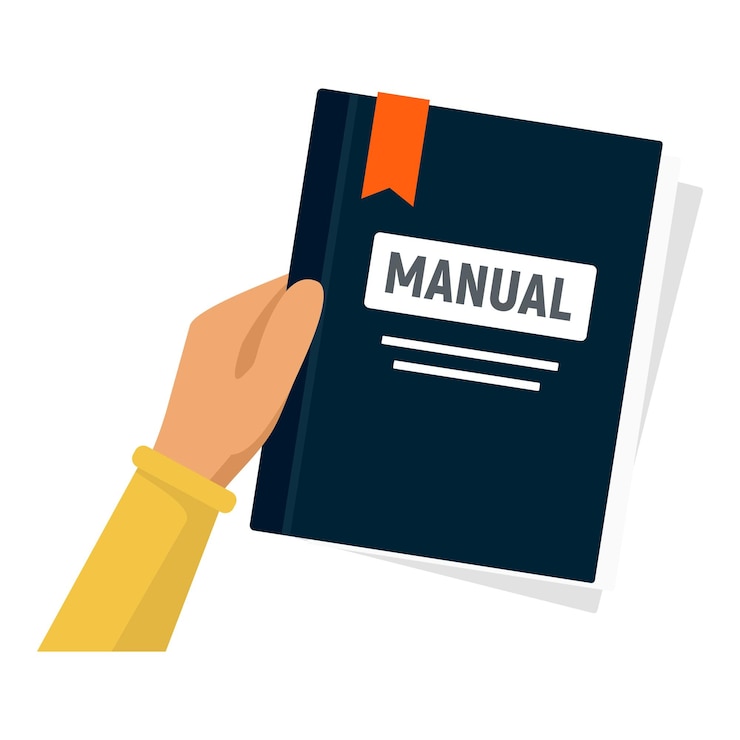 Vector icono de manual de usuario ilustración plana del icono de vector de manual de usuario para diseño web