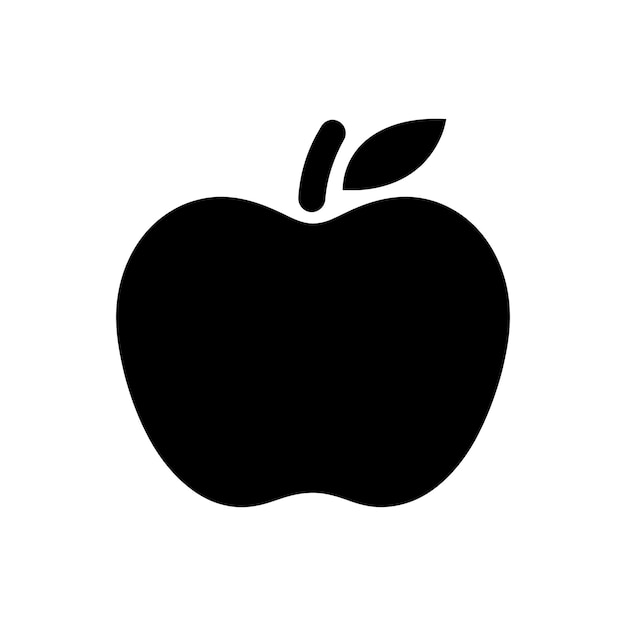 Icono de manzana aislado en fondo blanco