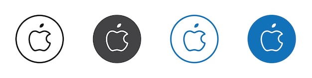 El icono de manzana es plano y se puede editar.