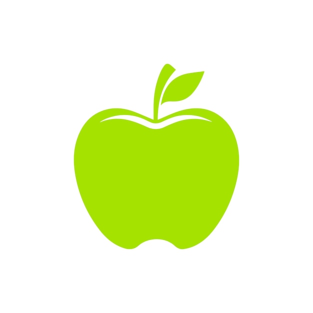 Icono de manzana Icono plano sobre fondo blanco Ilustración vectorial