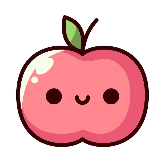 El icono de la manzana lindo en estilo de dibujos animados