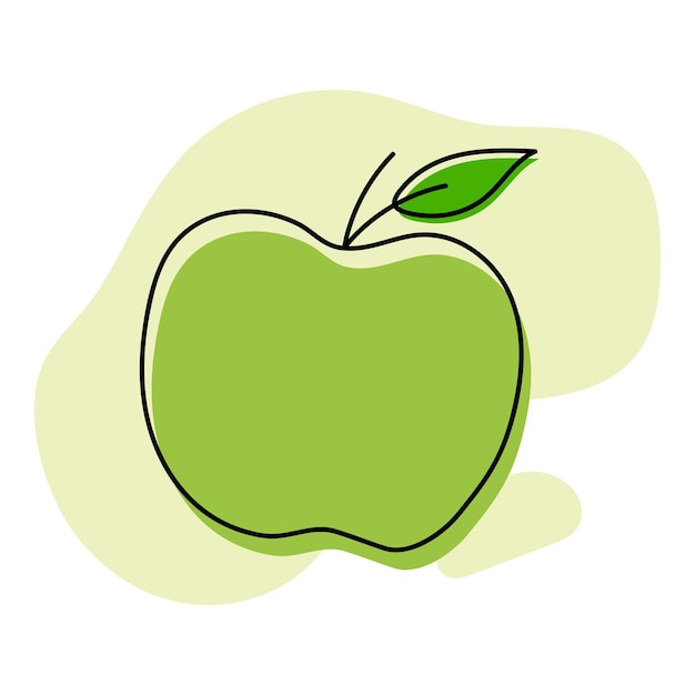 Icono de manzana vectorial en estilo lineal con formas abstractas Ilustración dibujada a mano vectorial