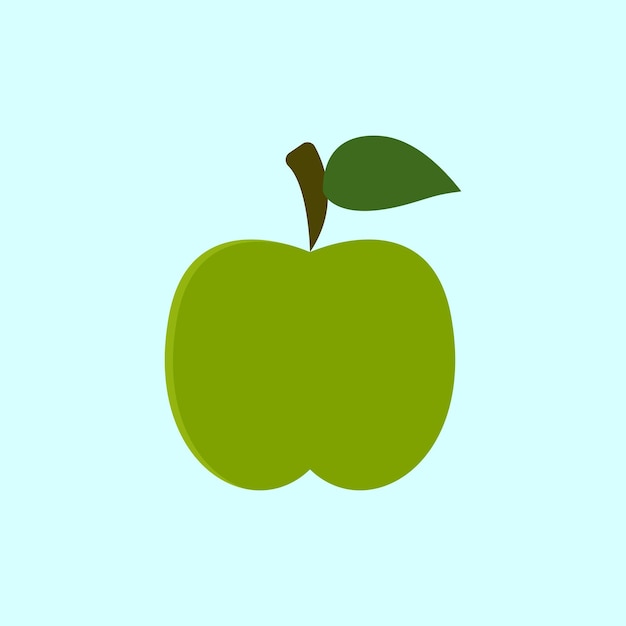 Icono de manzana verde en color vibrante perfecto para diseños de alimentos, salud o temas escolares