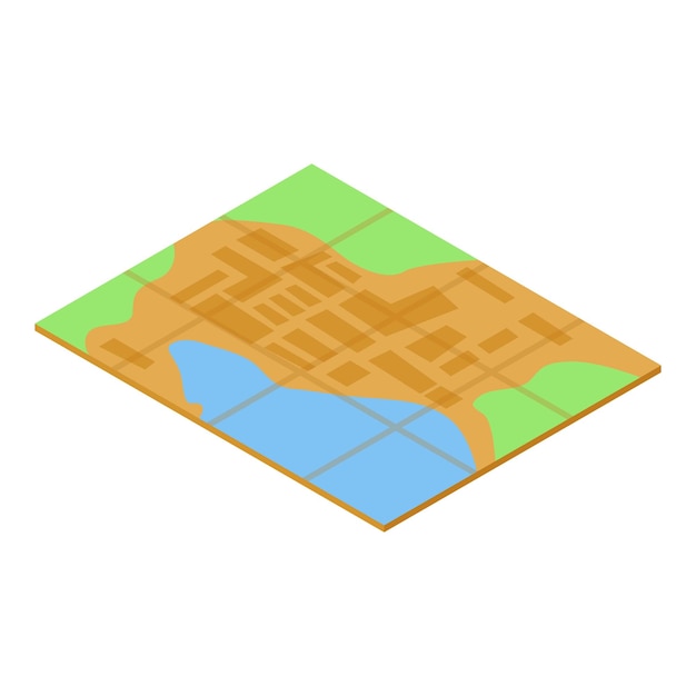 Icono de mapa de búsqueda Isométrico del icono de vector de mapa de búsqueda para diseño web aislado sobre fondo blanco