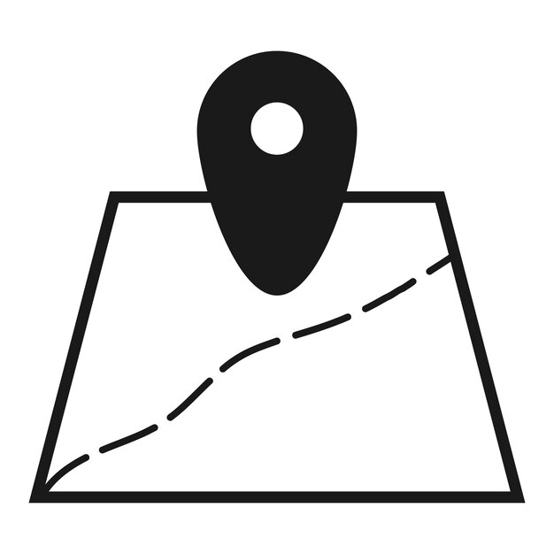 Icono de mapa de campamento. Mapa de navegación