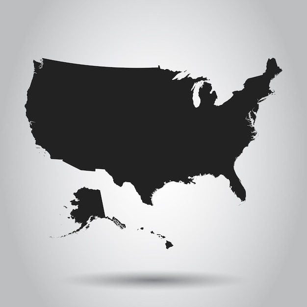 Icono del mapa de los Estados Unidos Concepto de cartografía de negocios Estados Unidos de América Pictograma Ilustración vectorial sobre fondo blanco