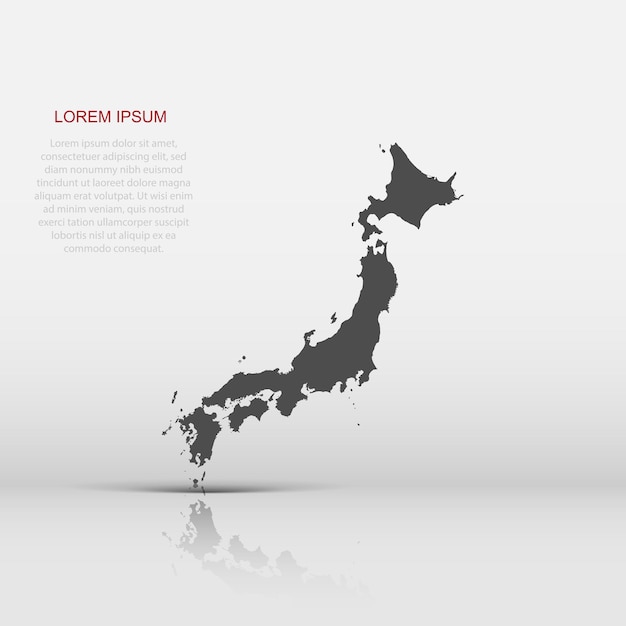 Icono de mapa de Japón en estilo plano Pictograma de ilustración de Japón Concepto de negocio de signo de geografía del país