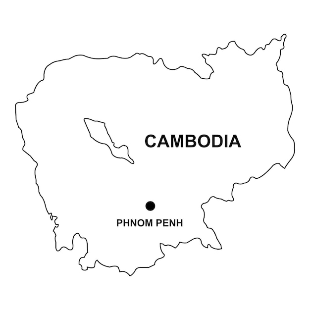 Vector icono del mapa del país de camboya