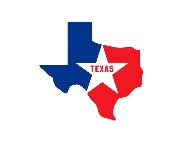 Ícono del mapa del símbolo del estado de Texas con silueta de estrella