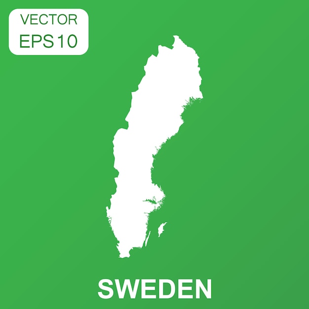 Icono del mapa de Suecia Concepto de negocio Suecia Pictograma Ilustración vectorial en fondo verde