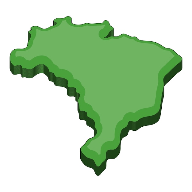 Vector icono de mapa verde de brasil ilustración de dibujos animados del mapa de brasil icono vectorial para la web