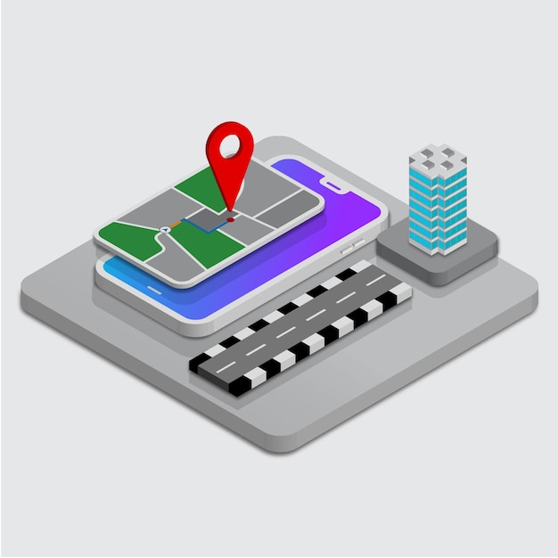 Icono de mapas isométricos móvil