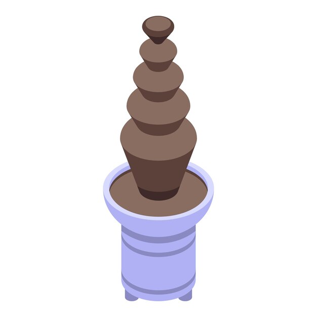 Icono de máquina de alimentos vector isométrico Fuente de chocolate Cacao dulce