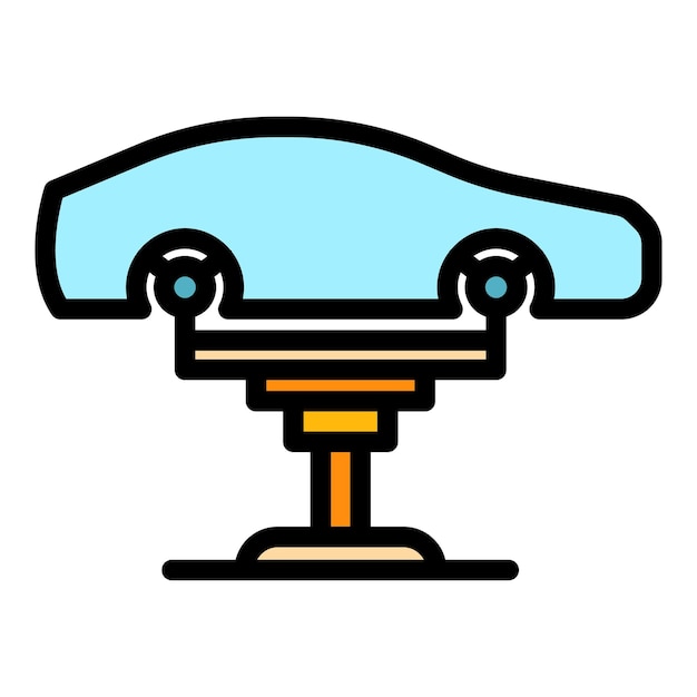 Icono de la máquina de ascensor de automóviles Contorno del icono vectorial de la maquinaria de ascensores de automóviles Color plano aislado
