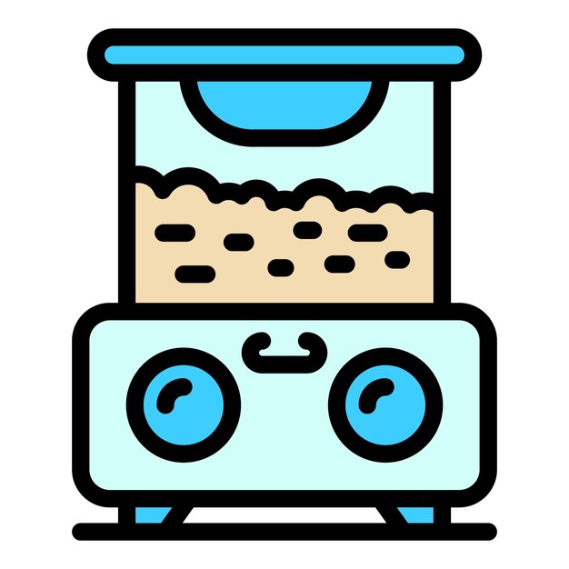 Icono de máquina automática de palomitas de maíz Icono de vector de máquina automática de palomitas de maíz para diseño web aislado en color plano de fondo blanco