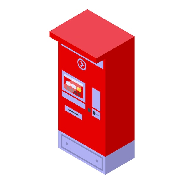 Icono de máquina de boletos de metro moderno vector isométrico Validador de estación de metro de tren