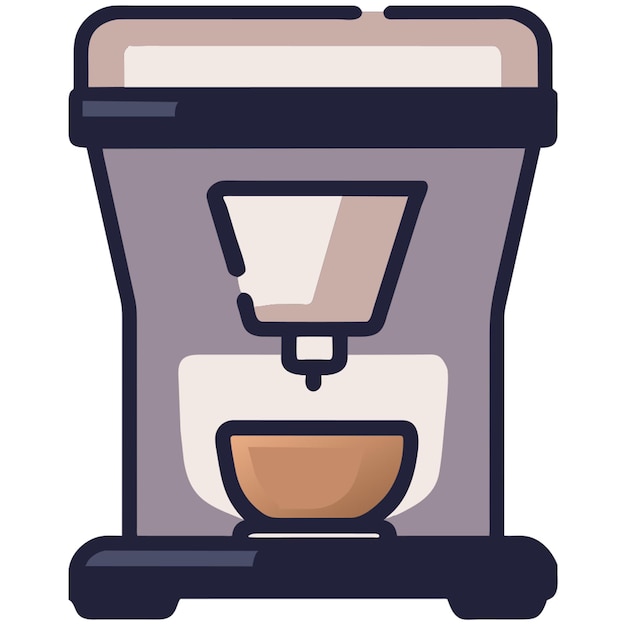 icono de la máquina de café con contorno de colores