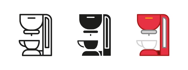 El icono de la máquina de café Ilustración de la cafetera Símbolo de la cafetería automática Signo de la máquina Espresso