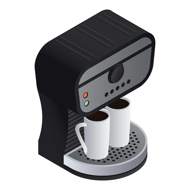 Vector icono de máquina de café isométrico de icono de vector de máquina de café para diseño web aislado sobre fondo blanco