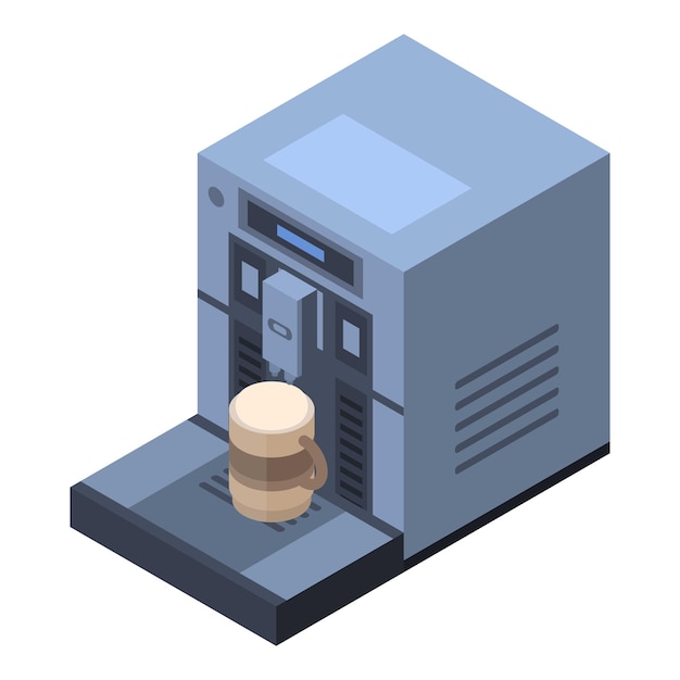 Icono de máquina de café moderno Isométrico del icono de vector de máquina de café moderno para diseño web aislado sobre fondo blanco