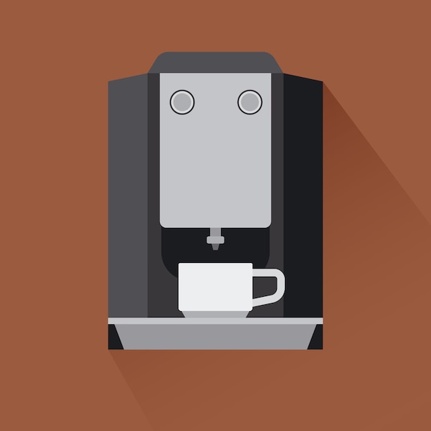 Icono de máquina de café con sombra