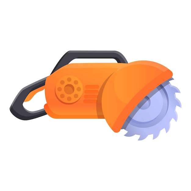 Icono de máquina cortadora de sierra Caricatura de icono de vector de máquina cortadora de sierra para diseño web aislado sobre fondo blanco