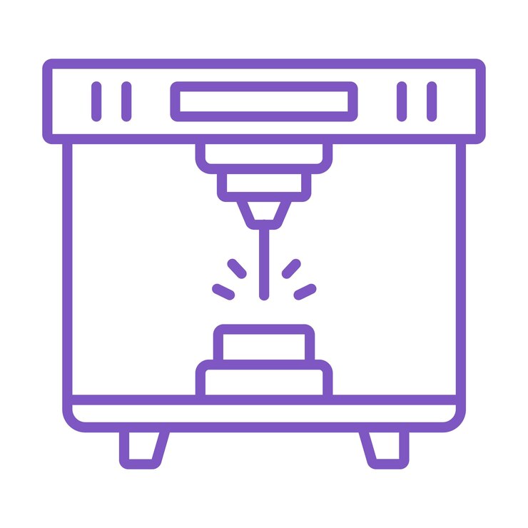 Vector icono de la máquina de corte por láser