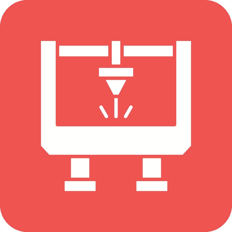 Vector icono de la máquina de corte por láser