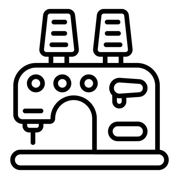 Icono de máquina de coser Icono de vector de máquina de coser de esquema para diseño web aislado sobre fondo blanco