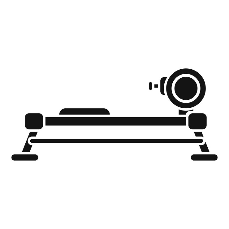 Vector el icono de la máquina de ejercicios de remo que representa el equipo de gimnasia para hacer ejercicio