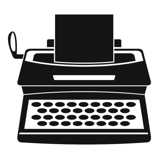 Icono de máquina de escribir ilustración simple del ícono vectorial de máquina de escritura para el diseño web aislado en fondo blanco